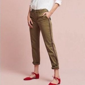 Anthropologie Chino Pants with Red Stripe